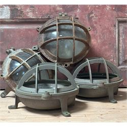Set of four cast iron cage lamps (W30cm) complete with fittings (4)  - COLLECTION BY APPOINTMENT FROM: The White House, Thirsk Road, Easingwold, York, YO61 3NF - CALL 01723 507111 TO ARRANGE