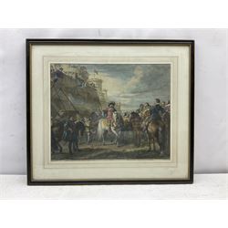 Nicolas-Henri Tardieu (French 1674-1749) after Charles Parrocel (French 1688-1752): 'Hull Summoned by the King 3rd April 1642', engraving with hand colouring pub. T & J Bowles 1728, 37cm x 45.5cm  