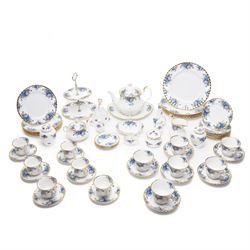 Royal Albert Moonlight Rose pattern tea and dinner wares, comprising twenty plates of vari...