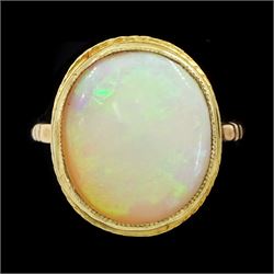 Early - mid 20th century gold single stone opal ring