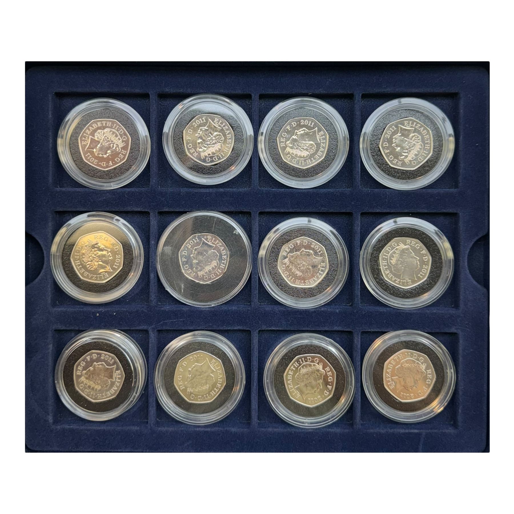 Mostly Commemorative Queen Elizabeth II coins, including various brilliant uncirculated fifty pence pieces in packs, DateStamp capsules containing commemoratives with 2016 'Shakespeare' two pounds, 2016 'The First World War', 2016 'EIIR 90' five pounds etc