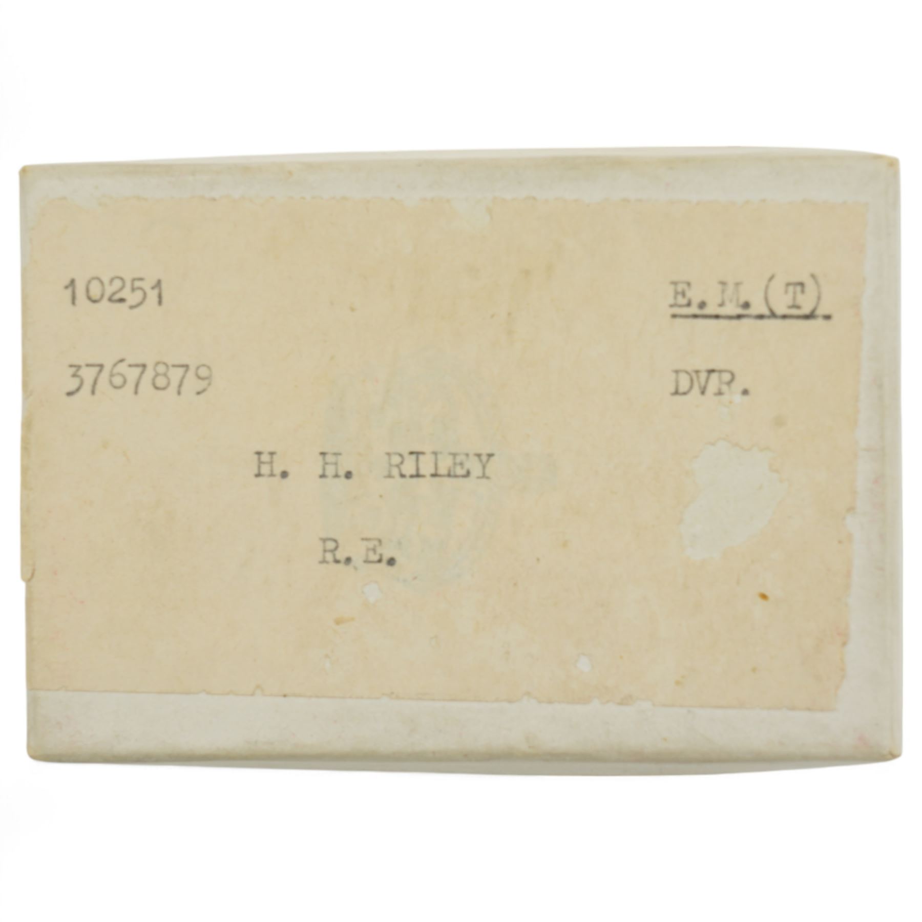 To: 3767879 Dvr H.H. Riley R.E, Territorial Efficiency Medal in box of issue and another to 4077599 Rfn. J.H.Hannam R.B.