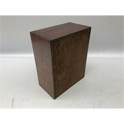 Taxidermy: Cased Red Squirrel (Sciurus vulgaris), mounted upon naturalistic ground works, set against a white backdrop, encased within a single panel display case, H28cm