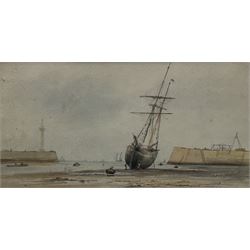 George Weatherill (British 1810-1890): Schooner in 'Collier Hope' Whitby, watercolour unsigned, original title verso 12cm x 24cm (mounted)
Provenance: part of an important single owner Weatherill Family collection; property of a gentleman and business associate of Weatherill, and then by descent through the family. This has never been on the market previously