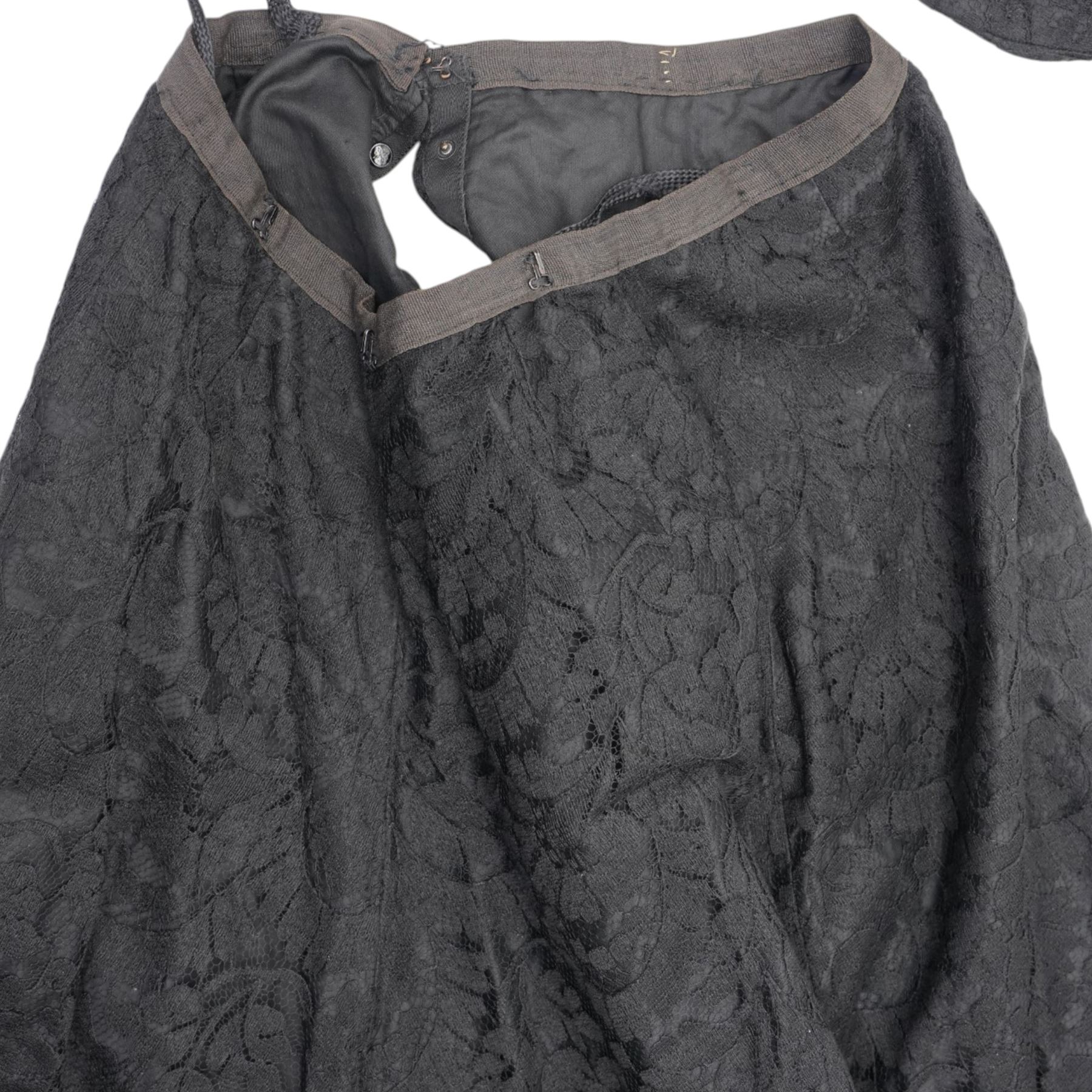 Victorian two-piece lace mourning dress, contained in Brown Muff & Co of Bradford box