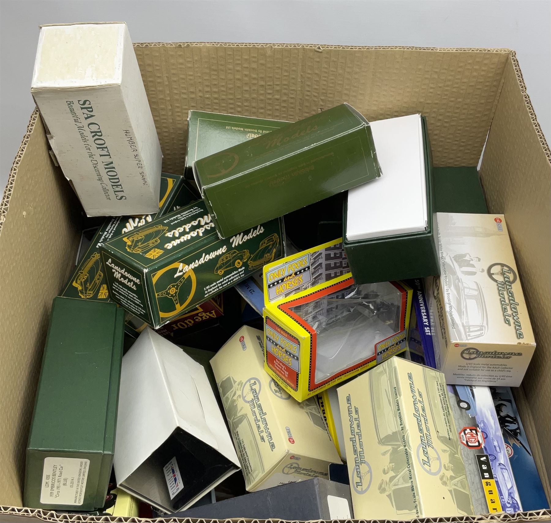 Large quantity of empty die-cast model boxes including Corgi; EFE; Lone Star; Lansdowne Models; Brooklin Models; Vitesse; ERTL; Neo Scale Models etc