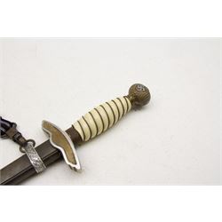 WWII German Luftwaffe officers navel dress dagger with white celluloid ...