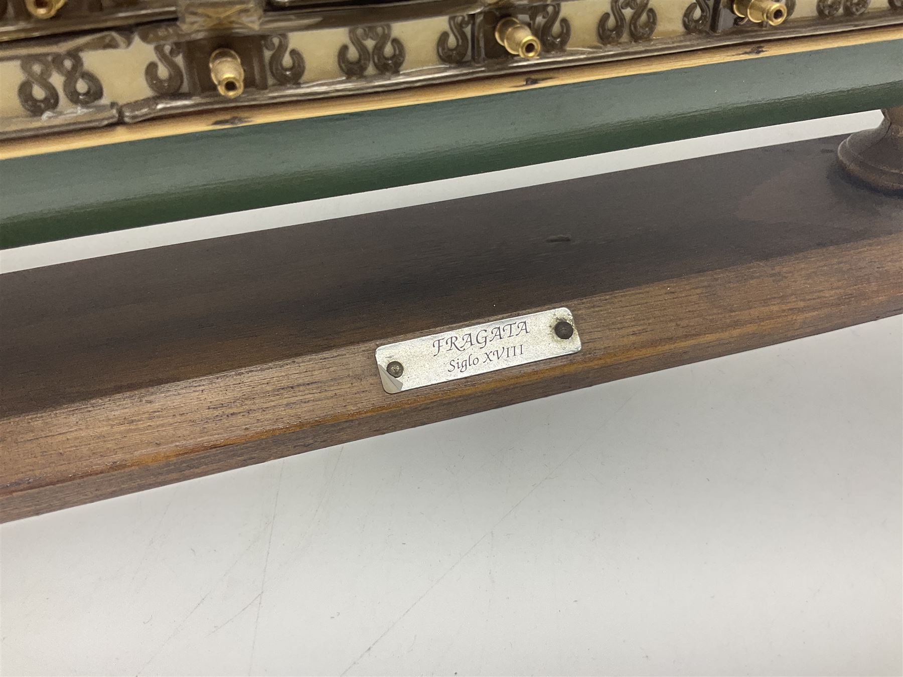 Wooden scale model model of a galleon 'Fragata Siglo XVIII ship, together with three mast scratch built ship and one other, fragata H78cm