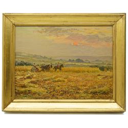 Ernest Higgins Rigg (Staithes Group 1868-1947): 'Hinderwell - Haytime', oil on canvas signed, titled in a later hand verso 45cm x 60cm