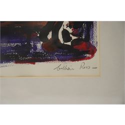 Gillian Ross Kelsey (British 1935-2025): 'Celtic Image No 1' and 'Celtic Image No 2', two acrylic monotypes signed and titled in pencil max 70cm x 110cm (2)