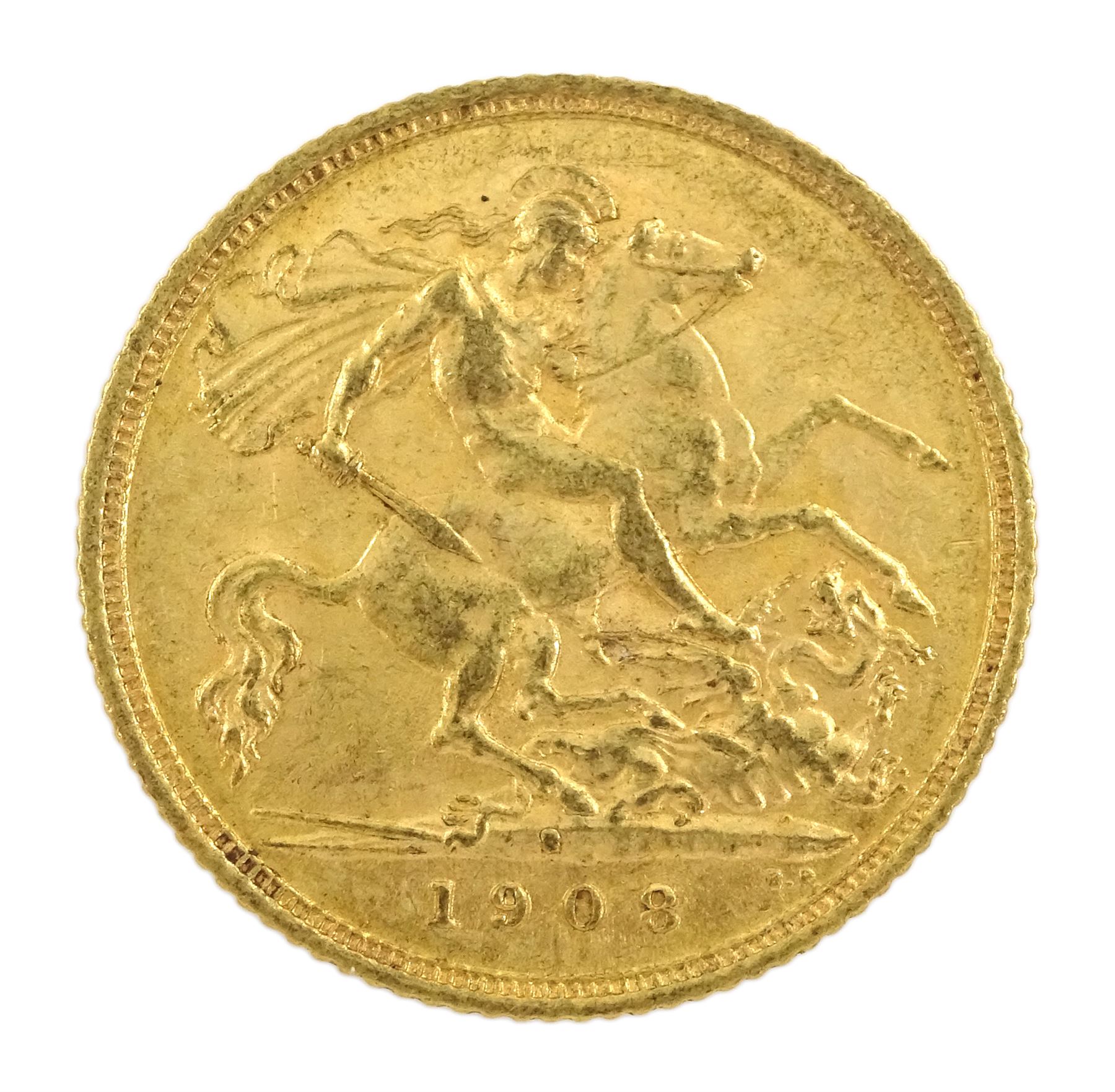 King Edward VII 1907 gold half sovereign coin, Sydney mint