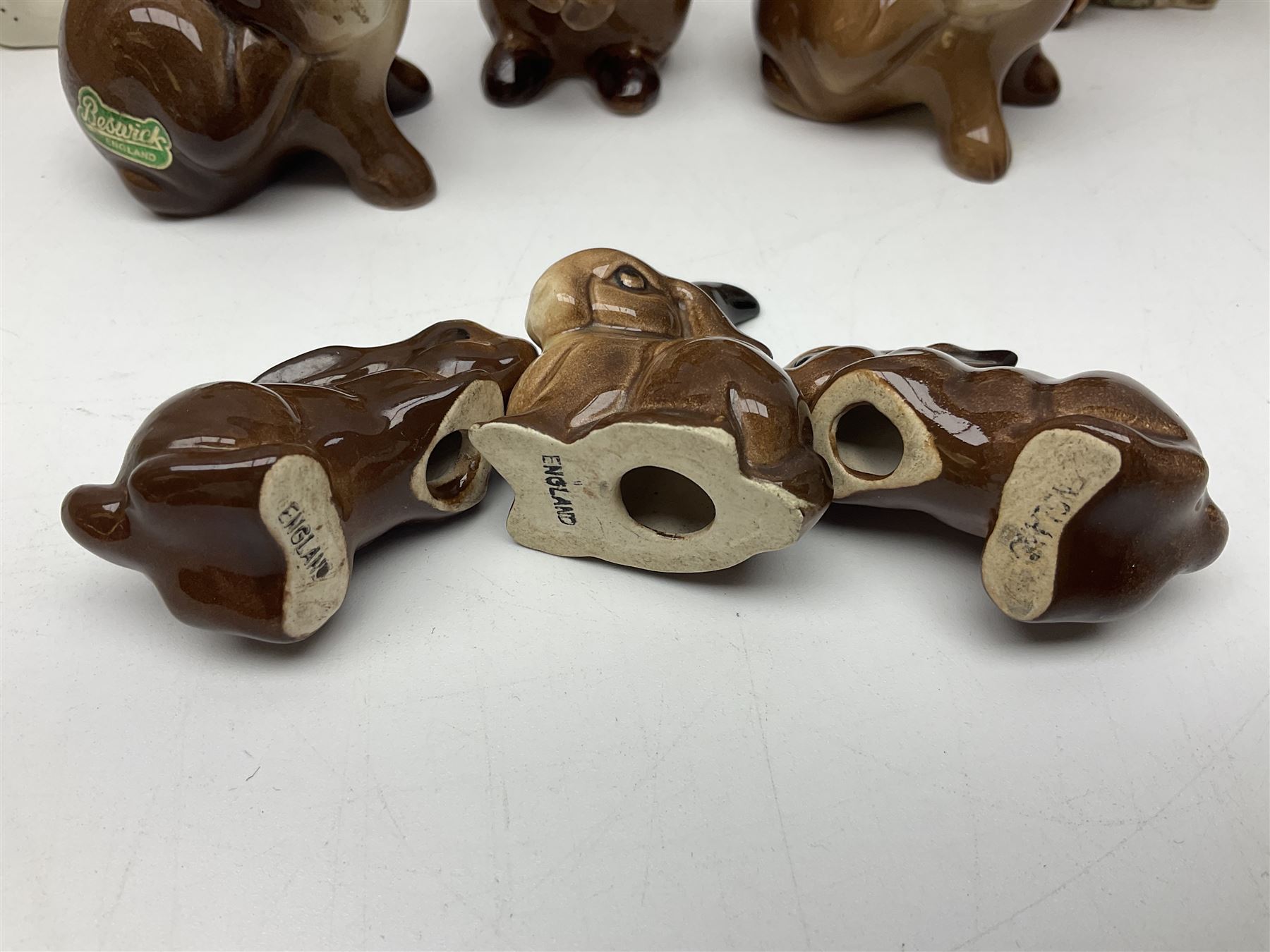 Group of Beswick figures to include leopard no 1082, rabbits, swan, pheasant no 1226 etc, all with marks beneath