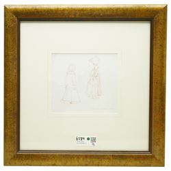 Robert 'Robbie' Wraith (British 1952-): 'The Spark Workshop 1999', set four pencil crayon and watercolour sketches signed and dated 1999 max 19cm x 29cm (4)