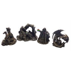 Assorted pewter figurines including 'The