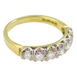18ct gold seven stone round brilliant cut diamond ring, London 1978, total diamond weight approx 0.45 carat