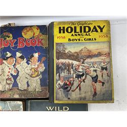 1930s Glevum Series boxed set of 'Coloured and Polished Building Bricks' with instructions; and quantity of 19th century and later children's books including The Fairy-Land of Science by Arabella B. Buckley. 1879; The Wonder Gift Book for Children 1933; The Greyfriars Holiday Annual 1938; The Willie Waddle Book 1933; twelve editions of School Boys Own Library 1937/8; Rainbow Annual 1952 etc