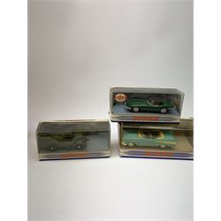 Three Matchbox MOY Special Edition models - YSH3 Wells Fargo Stagecoach 1875, YS-39 Passenger Coach and Horses c1820 and YS-9 1936 Leyland 'Cub' Fire Engine FK-7; all mint and boxed; Corgi 1902 State Landau - The Queen's Silver Jubilee 1977; three Matchbox Dinky models; and Bburago 1;24 scale Ferrari F310B 1997; all in window boxes (8)