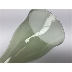 Georgian hand-blown green glass wine funnel, H32cm