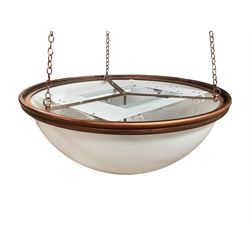 Apollo Lighting - 'Senator' drop pendant hemi-sphere light fitting - new and unassembled, (no pendant fittings)