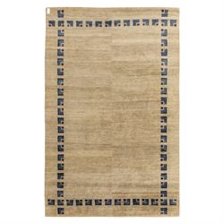 Rugs by Design - ‘Silk Stone’ Nepalese thick pile wool rug, with plain textured camel grou...