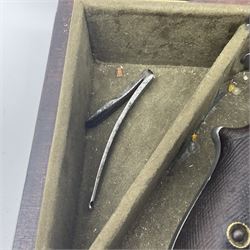 The major parts only of a British Bull-Dog .500 Boxer five-shot revolver comprising stripped down framework, cylinder, trigger with guard, functioning hammer and two-piece chequered grip; retailed by G. Goth Buenos Ayres; Belgian proof marks; L19.5cm overall; in fitted mahogany case 