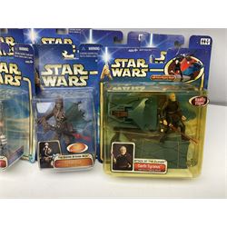 Star Wars - twenty-nine carded action figures comprising fourteen Attack of the Clones; six The Empire Strikes Back; four Return of the Jedi; and five others; all unopened blister packs (29)