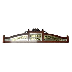 Laeser & Son Chocolate Manufactures advertising mirror, L112cm, H25cm