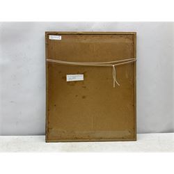 Haydn Reynolds Mackey (British 1881-1979): The Epitaph and the Epilogue, lino cut highlighted in white signed in pencil on the border and monogramed in the image 34cm x 27cm
Provenance: given to the vendor Neil Tyler, a pupil and fellow artist