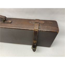 Leather fitted shotgun case L81cm, and a canvas fitted shotgun case with Hooton & Jones label, L83cm (2)