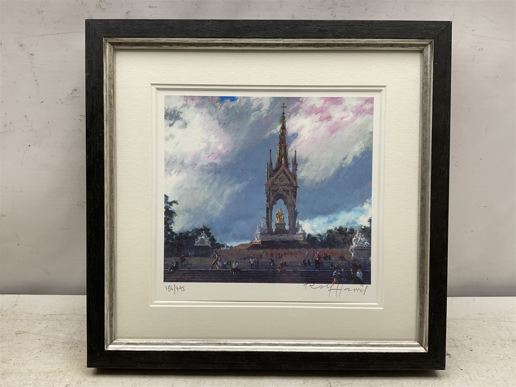 Rolf Harris (Australian 1930-): The Albert Memorial - Kensington Gardens, limited edition print signed and numbered 186/495, 24cm x 25cm