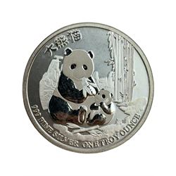 Five Queen Elizabeth II Niue one ounce fine silver two dollars coins dated 2016 'Turtle', 2017 'Panda', 2017 'Darth Vader', 2018 'Stormtrooper', 2019 'Clone trooper' and two Fiji one ounce fine silver one dollar coins dated 2015 'Iguana', 2016 'Iguana' (7)