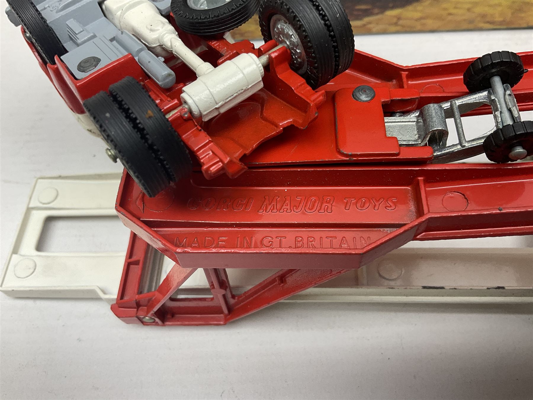 Corgi - Gift Set no.41 comprising Carrimore Mark Iv Transporter, Morris Mini-Cooper, BMC Mini-Cooper S, Morris Mini-Minor, Volvo P.1800 and Sunbeam IMP; missing MGC GT car; in original box 