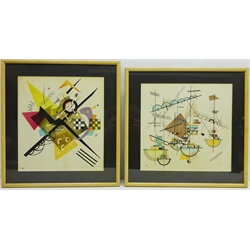  After Wassily Kandinsky (Russian 1866-1944): 'On White II' & a companion, pair colour lithographs monogrammed and dated '22 & '23 in the plate (2)  
