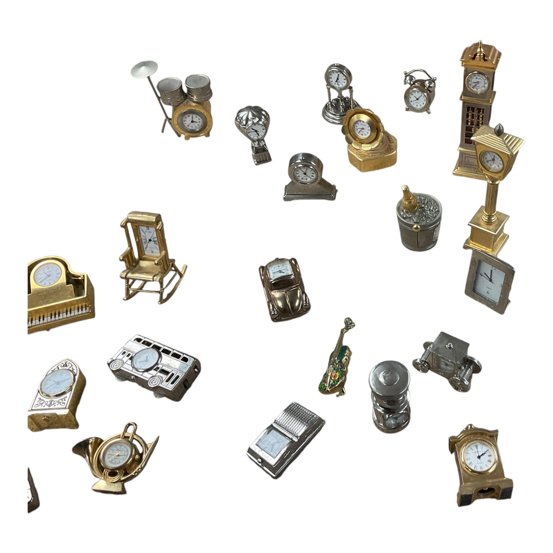 Collection of miniature novelty clocks 