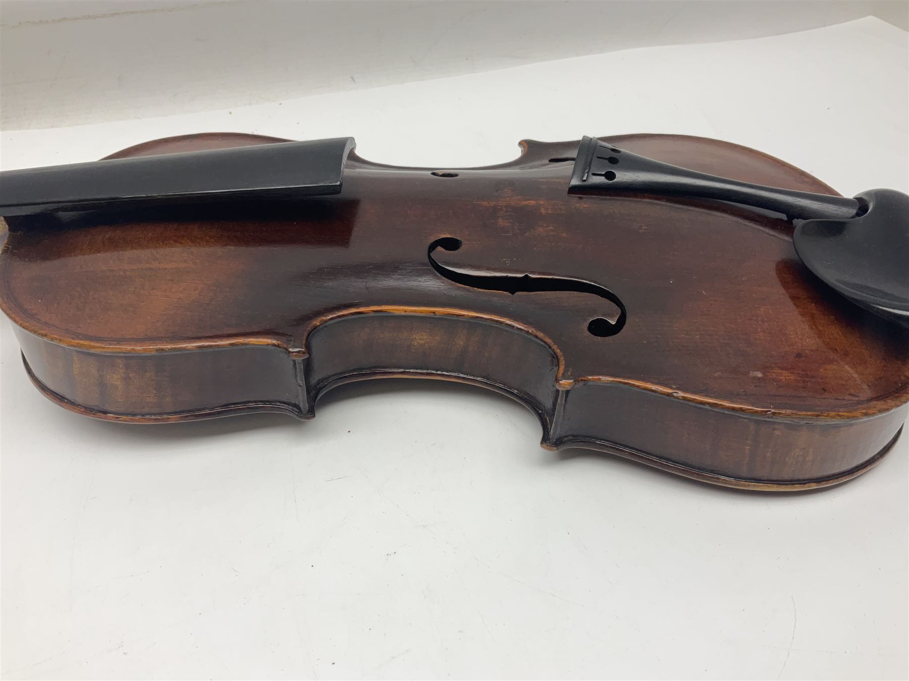 Czechoslovakian violin stamped LIZST c1920 with 35.5cm two-piece maple back and ribs and spruce top L59.5cm overall; in carrying case