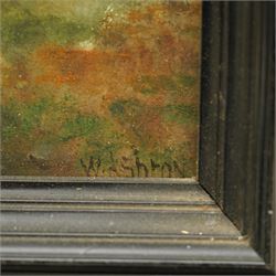 William Ashton (British 1853-1927): Coming Home through the Pasture, oil on board signed 24cm x 34cm