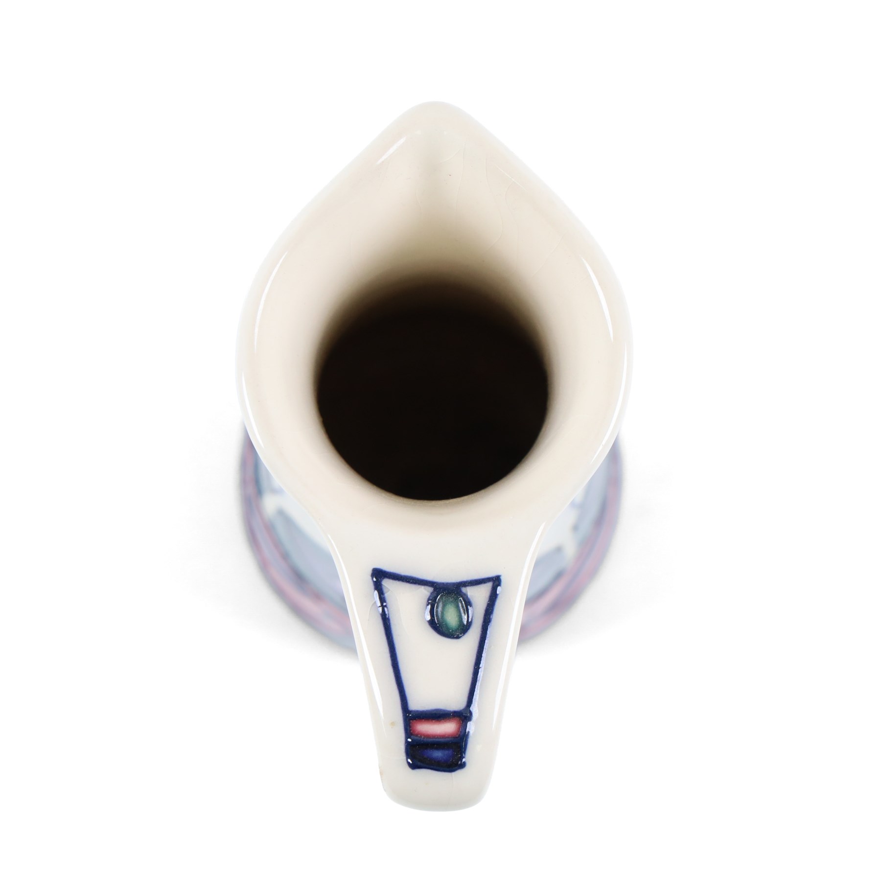 Moorcroft Tribute To Charles Rennie Mackintosh jug and candlestick, designed by Rachel Bishop, jug H24cm