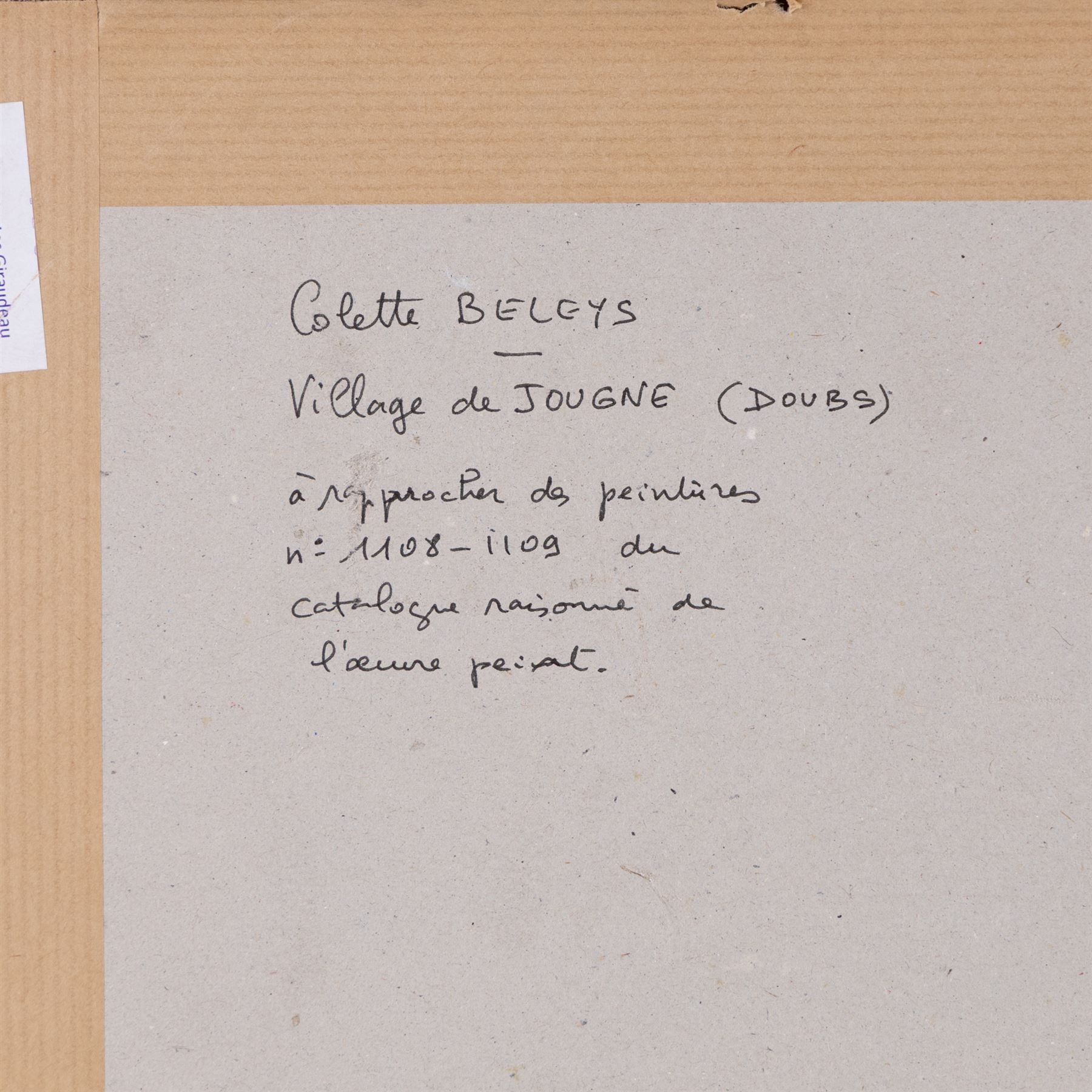 Colette Beleys (French 1911-1998): 'Village de Jougne - Doubs', gouache unsigned, inscribed verso 28cm x 36cm 
