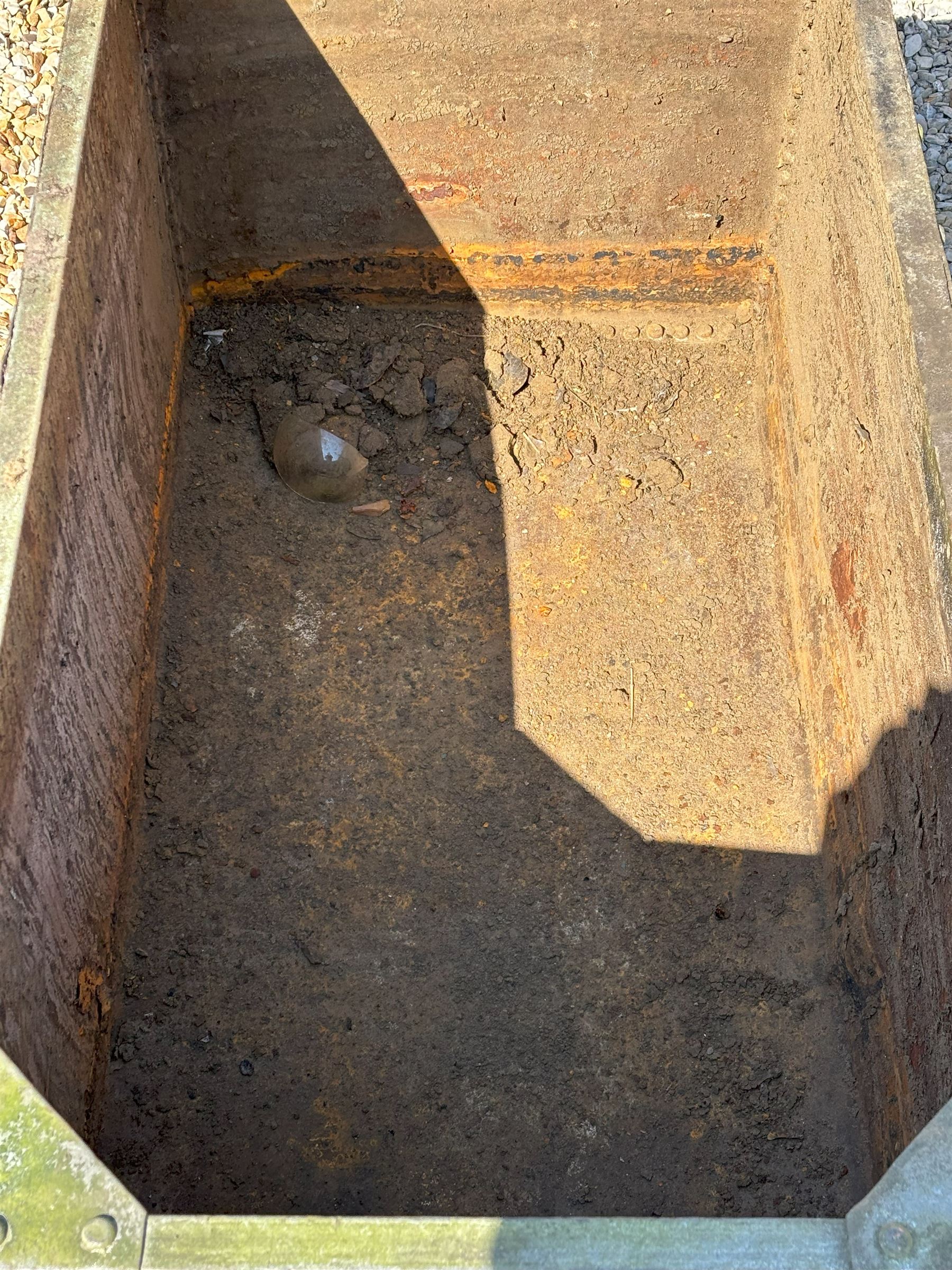 Large galvanised steel tank or planter of riveted construction. L122cm, 60cm x 60cm.  - COLLECTION BY APPOINTMENT FROM: The White House, Thirsk Road, Easingwold, York, YO61 3NF - CALL 01723 507111 TO ARRANGE