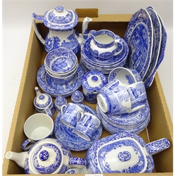  Matched set of Spode Italian tea, coffee and tableware comprising coffee pot, teapot, cups, saucers, tea plates, two sectioned plates, preserve jar   