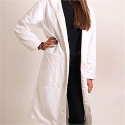 Fendi Jeans – vintage white hooded coat, lightweight polyester fabric woven with tonal Fen...