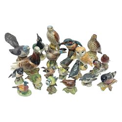 Collection twenty one of Beswick bird figures, to include Lapwing no 2416, Kingfisher no 2671, Red Pigeon 1383, Cuckoo no 2315, Nuthatch no 2418 etc
