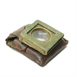 Early 20th century silver whistle inscribed 'Leeds H, Open Handicap, 1912, Largest Entry', J Hudson & Co, Birmingham 1911, Gebr. Hartmann brass folding magnifying glass, in leather case and one other