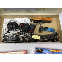 Hornby '00' gauge - The World of Thomas The Tank Engine Set; boxed; Track Pack D Twin-track Extension Set; boxed; and unassembled Dunster Station Kit; boxed (3)