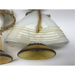 Pair of murano glass figures of Courtesans, H37cm