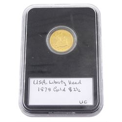 United States of America 1878 Liberty head gold two and a half dollar coin