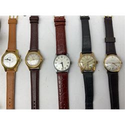 Collection of wristwatches including Ingersol, Roamer, Richoh, Rytima, Record, Oris, Benrus, Accurist and Tosa