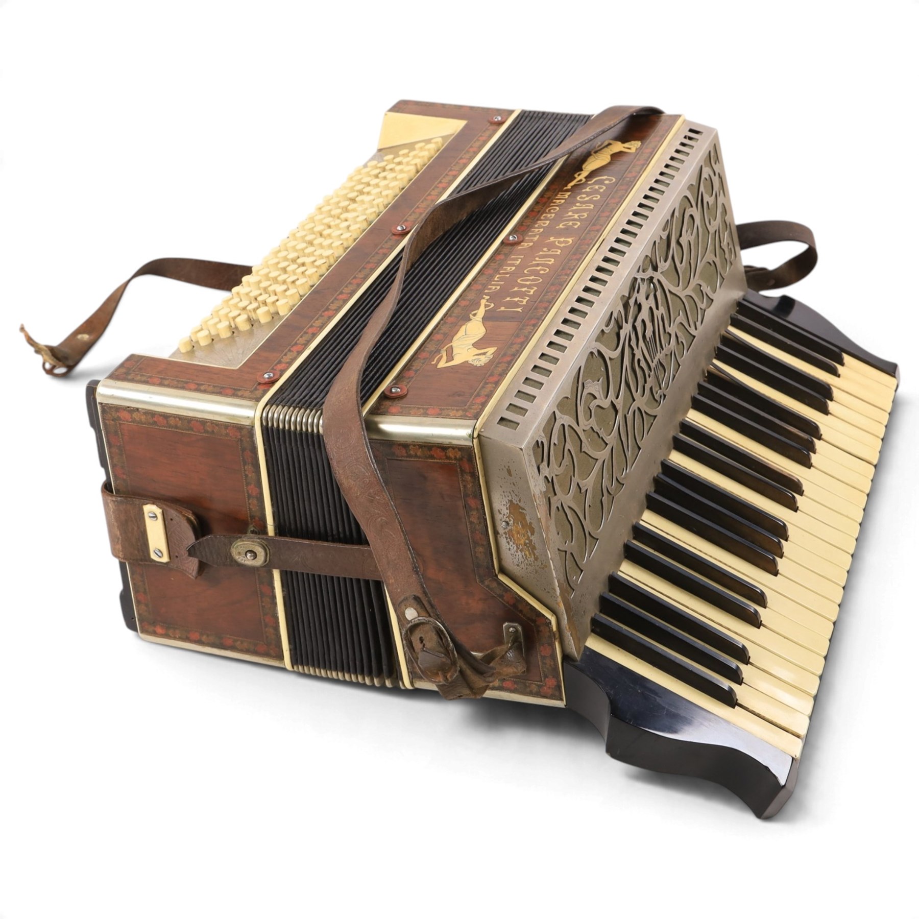 Italian Cesare Pancotti accordion, contained within a wooden case
