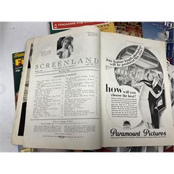 Miscellaneous ephemera including large quantity of theatre programmes c1936-2000s, some bearing signatures; 1930s/40s sheet music; film magazines including Screenland 1928, Theatre Arts 1950s, Film Review 1980s/90s etc