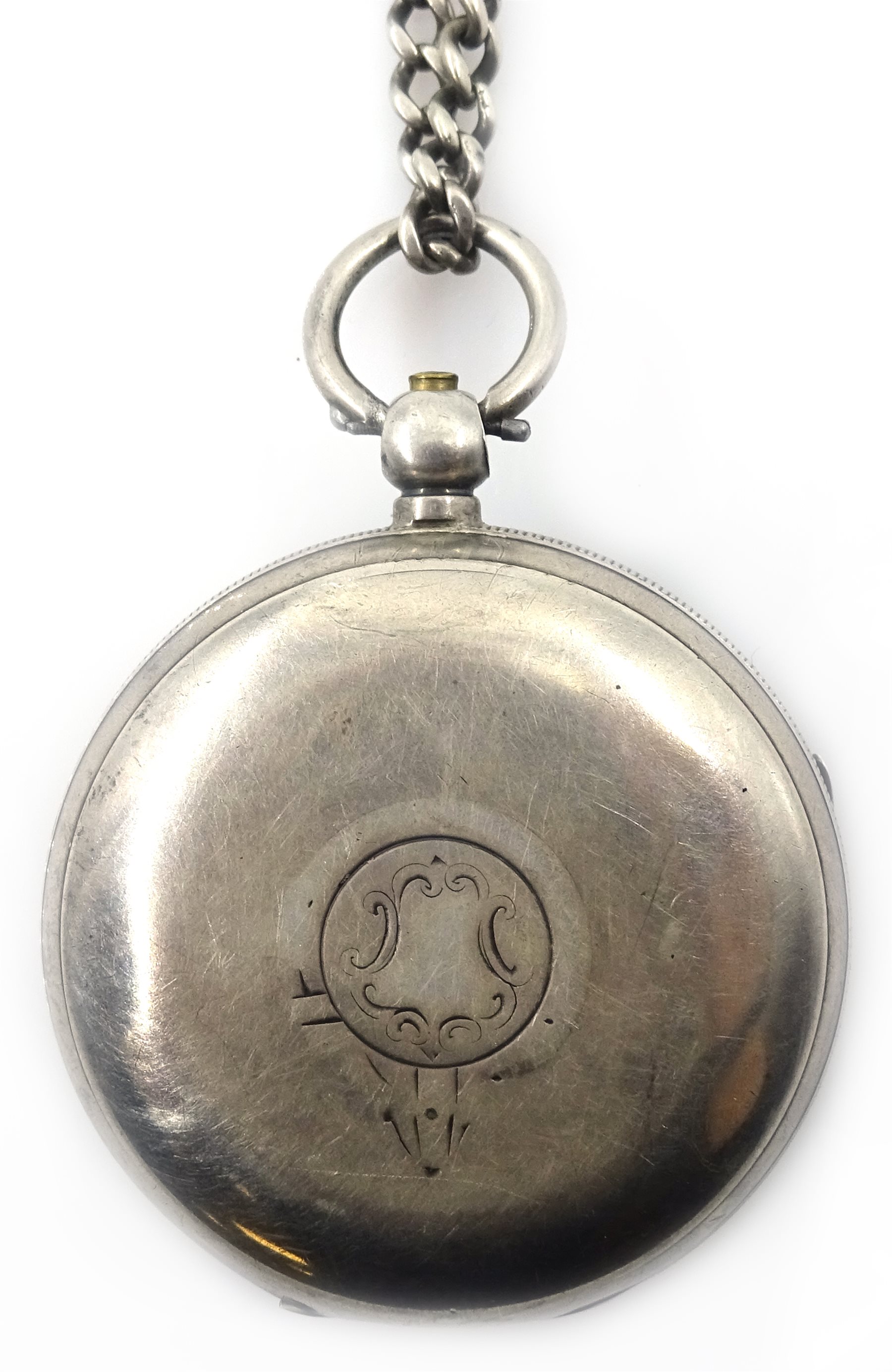 Silver pocket watch by H Stone Leeds no 739945, case Chester 1906 with